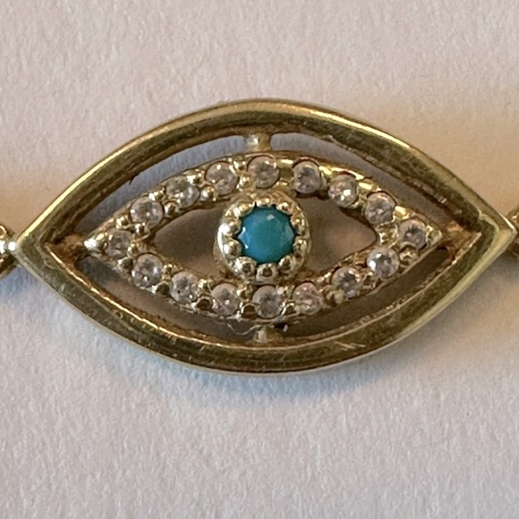 14k gold Evil Eye bracelet 7” - Picture 5 of 7